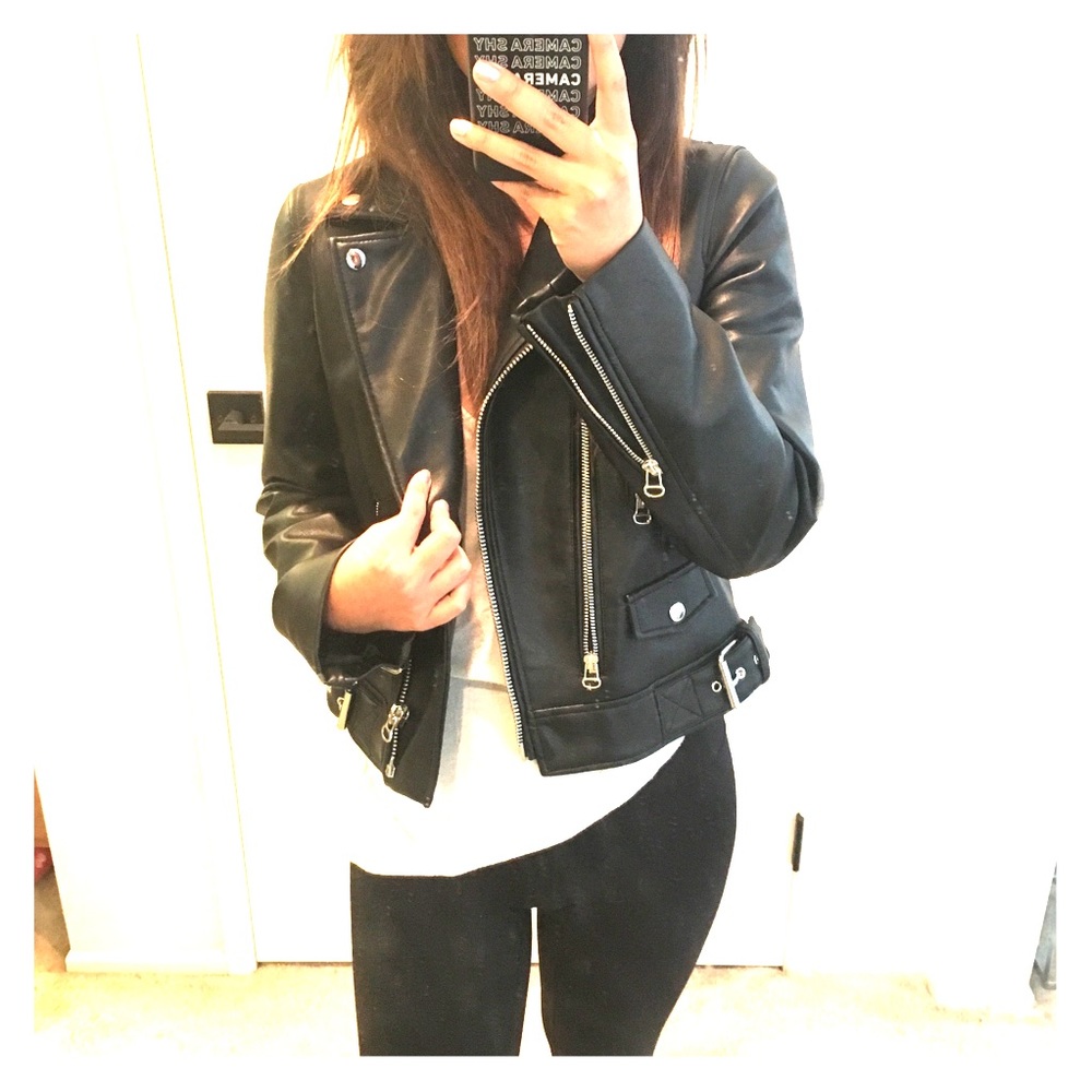 Zara Faux Leather Biker Jacket